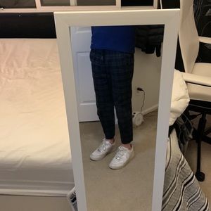 Black Plaid Mens A&F Cropped Pants